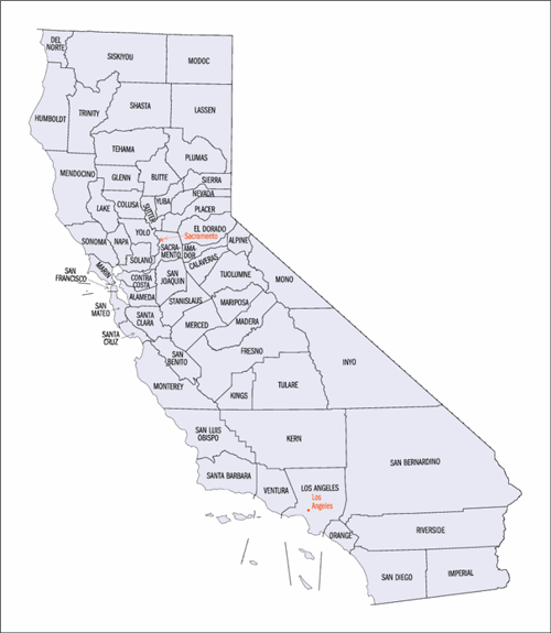 View Map of California