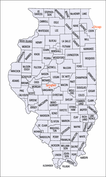 map of illinois counties and cities. View Map of Illinois Counties