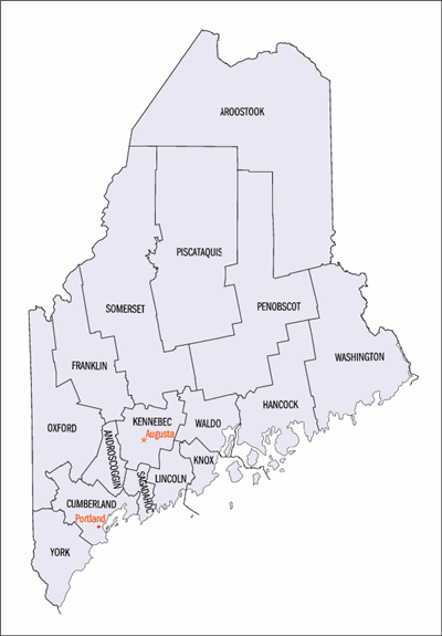 map of maine counties. View Map of Maine Counties